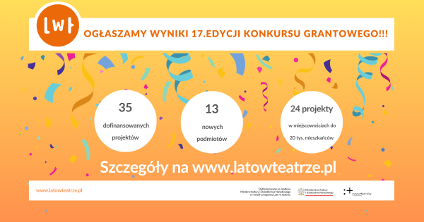 Wyniki konkursu grantowego Lato w teatrze 2024